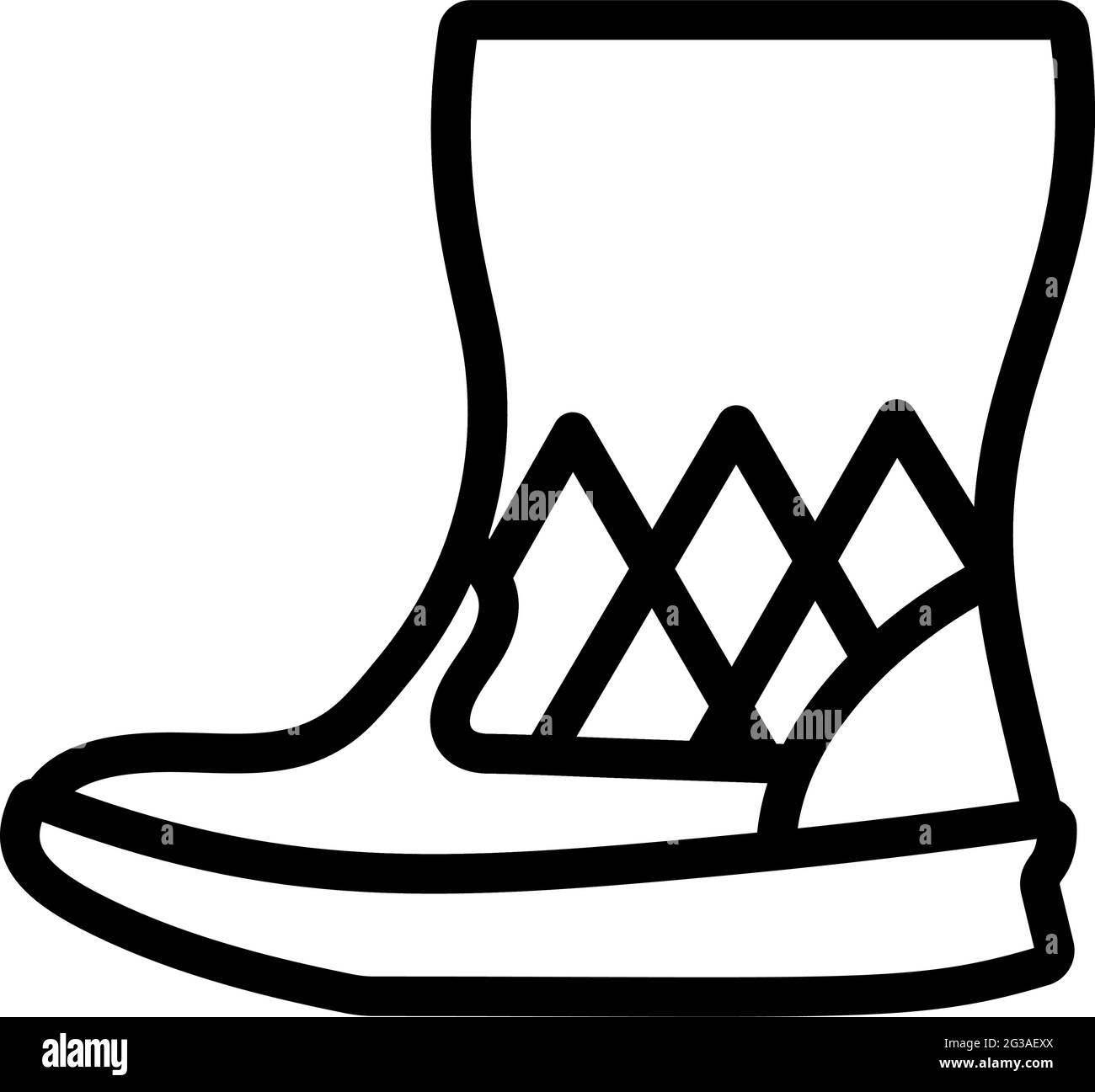 Woman Fluffy Boot Icon. Bold outline design with editable stroke width ...