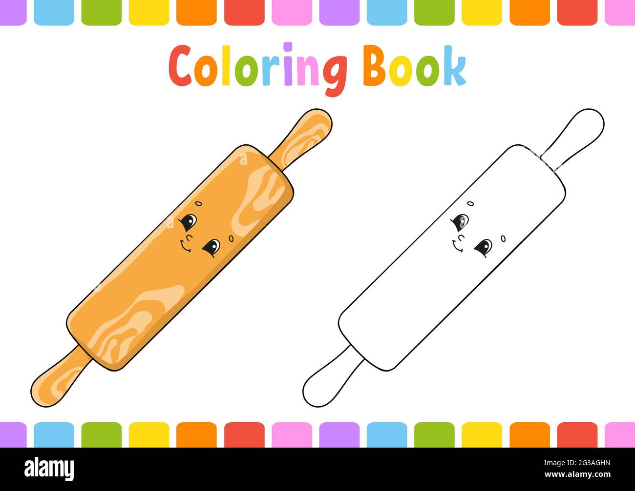 Coloring book for kids. Cartoon character. Vector illustration. Fantasy page for children. Black contour silhouette. Isolated on white background. Stock Vector