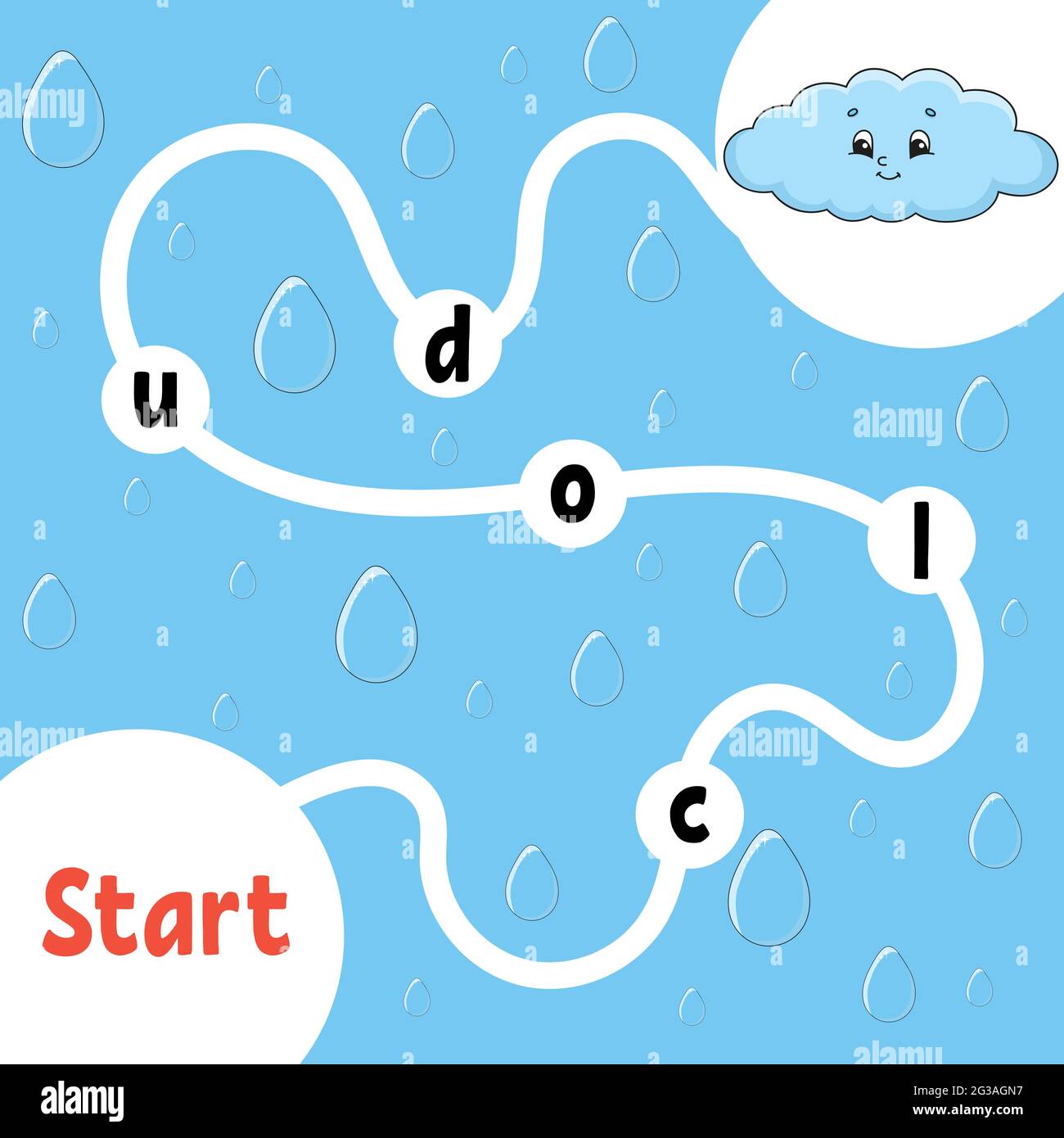 Logic puzzle game. Funny cloud. Learning words for kids. Find the hidden  name. Education developing worksheet. Activity page for study English.  Isolat Stock Vector Image & Art - Alamy