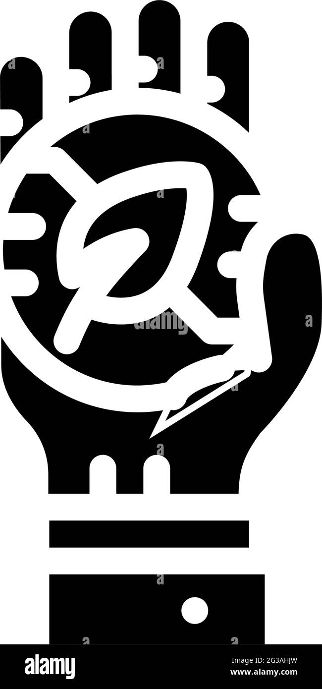 hand holding chia cryptocurrency coin glyph icon vector illustration ...