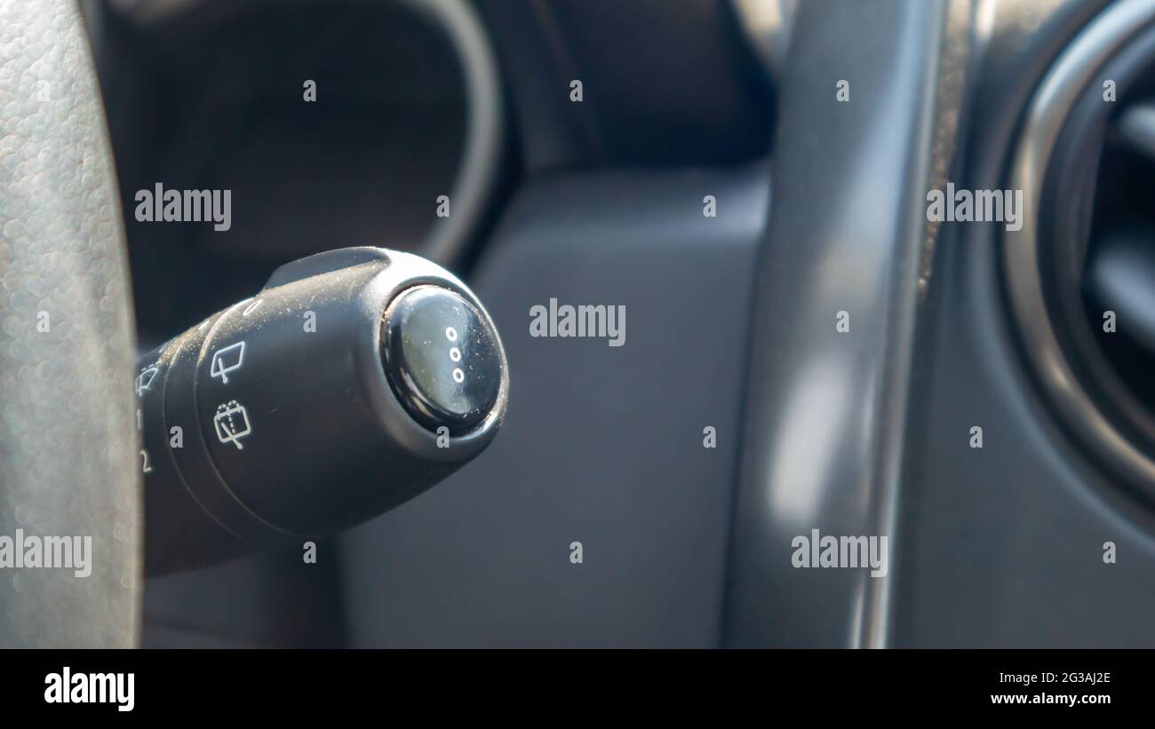 Handle for wipers control. Right wiper motor control switch. Detail of