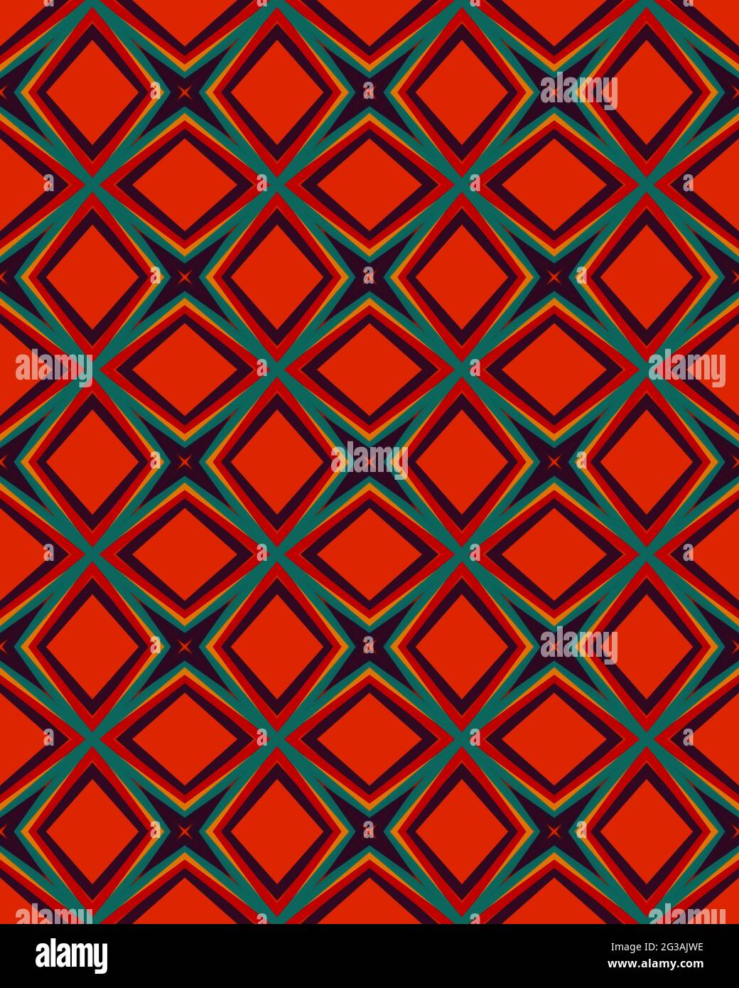 Vertical red background with patterned shapes Stock Photo