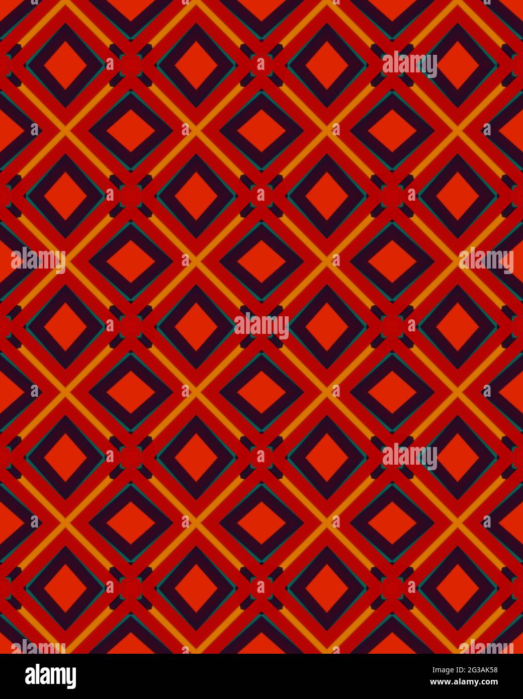 Vertical red background with patterned shapes Stock Photo