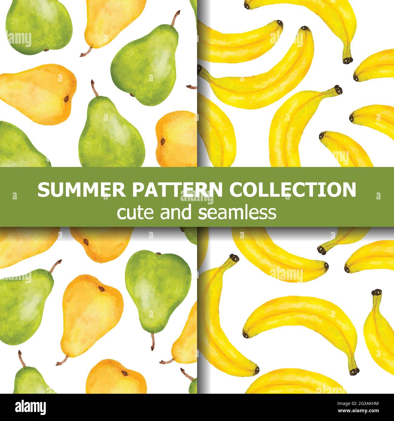 Watercolor Tropic Fruits Stock Vector Images - Alamy