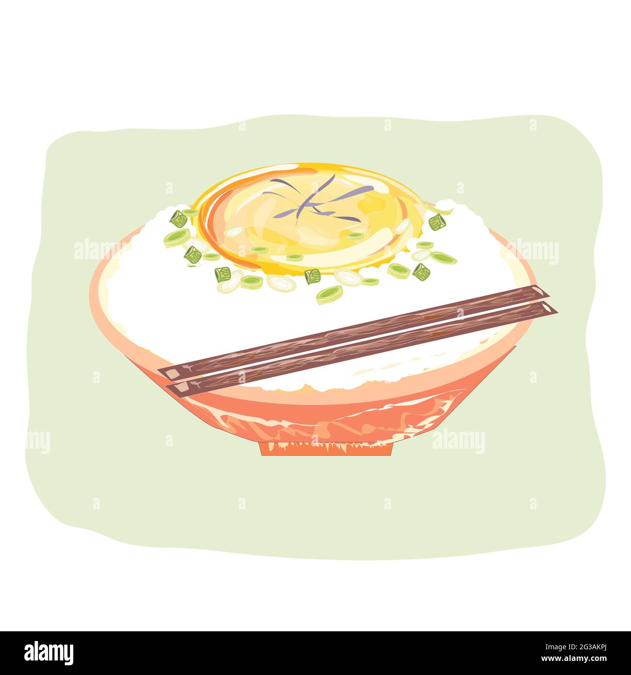 White Rice With Raw Egg japanese food, Illustrator food Stock Photo - Alamy