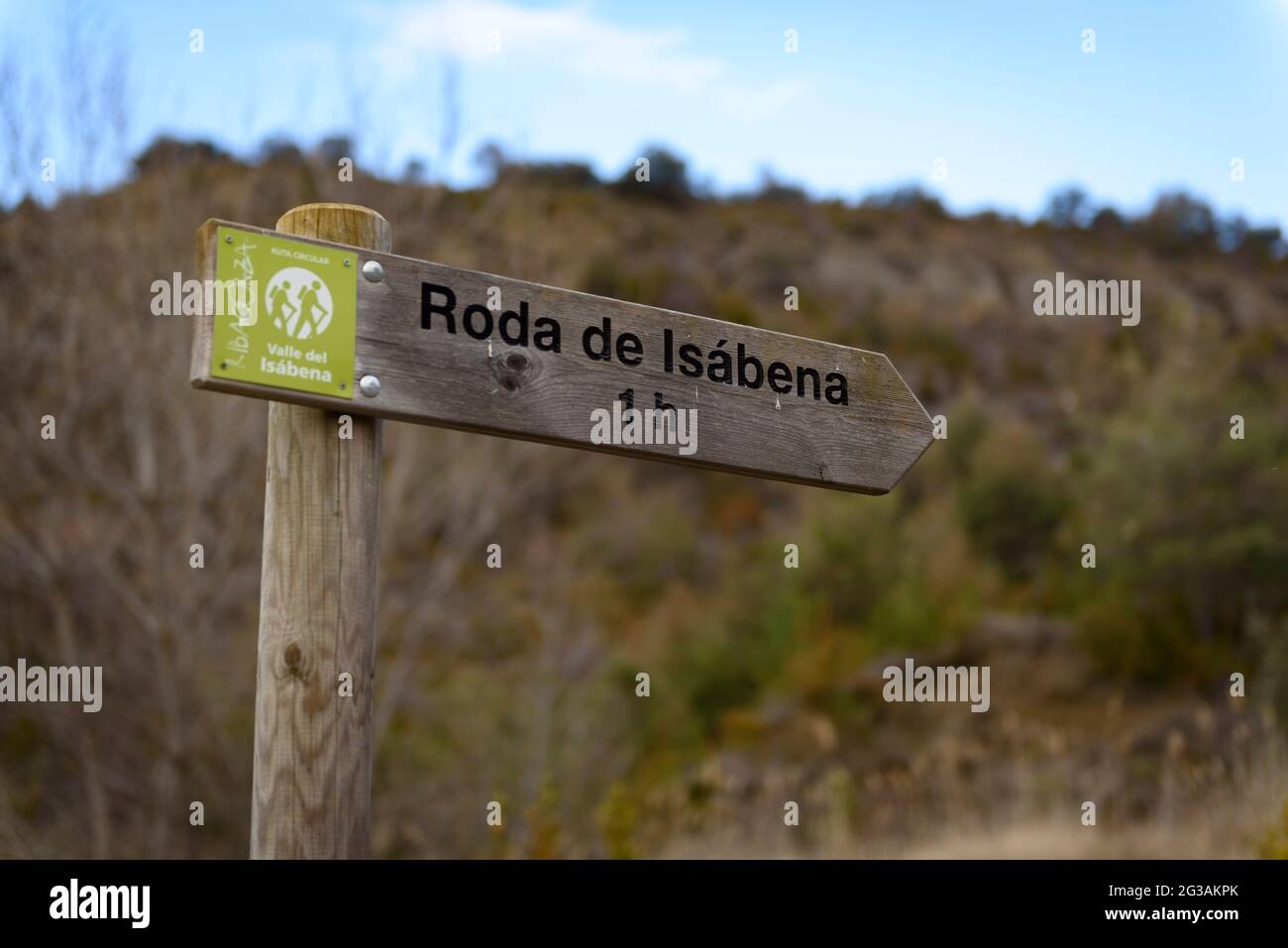 Geological route between Roda de Isábena and Puebla de Roda (Ribagorza, Huesca, Aragon, Spain, Pyrenees) ESP: Ruta geológica entre Roda de Isábena Stock Photo
