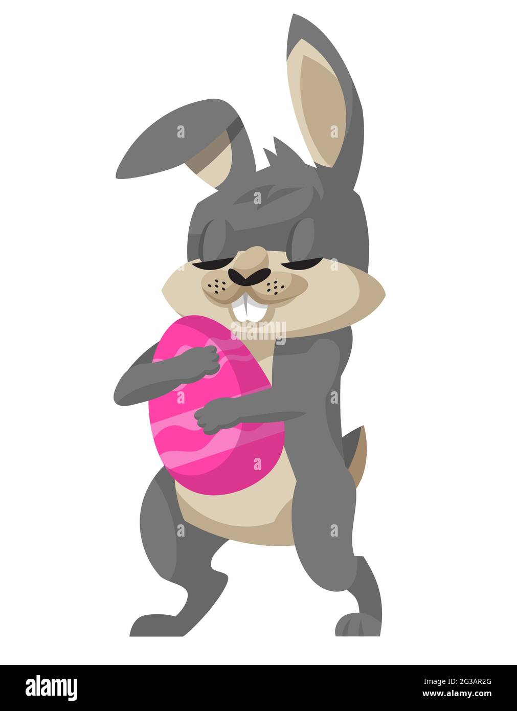 Rabbit holding easter egg. Cute animal in cartoon style Stock Vector ...