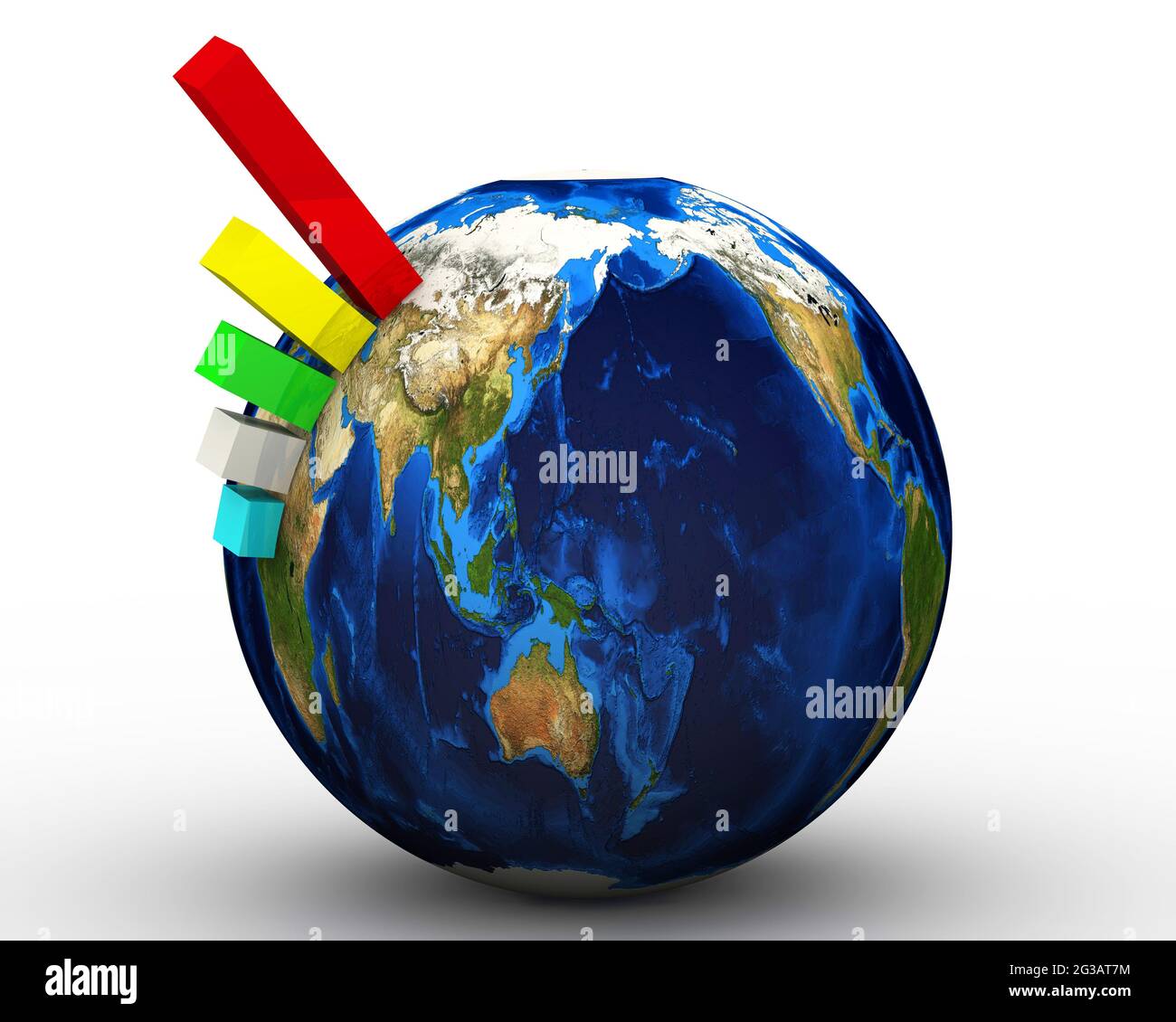 Statistical data of the planet Earth. The growth graph on the surface of planet  Earth. Isolated. 3D Illustration Stock Photo - Alamy