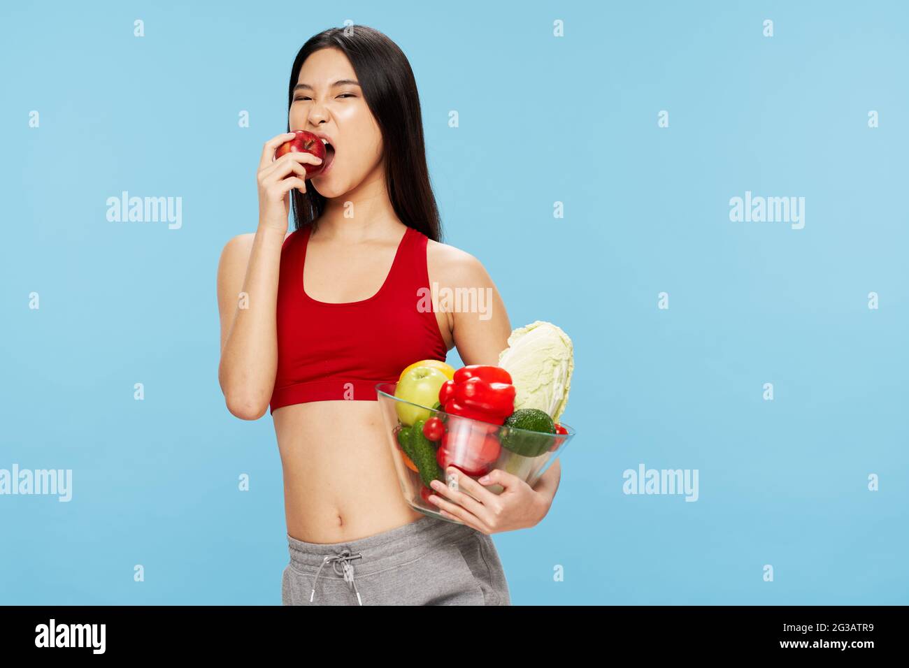 athletic woman slim figure diet nutrition health Stock Photo Alamy