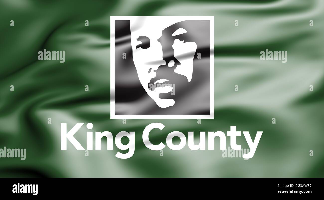 Kin County Logo 3D Flag of King County (Washington state), USA. 3D Illustration Stock ...