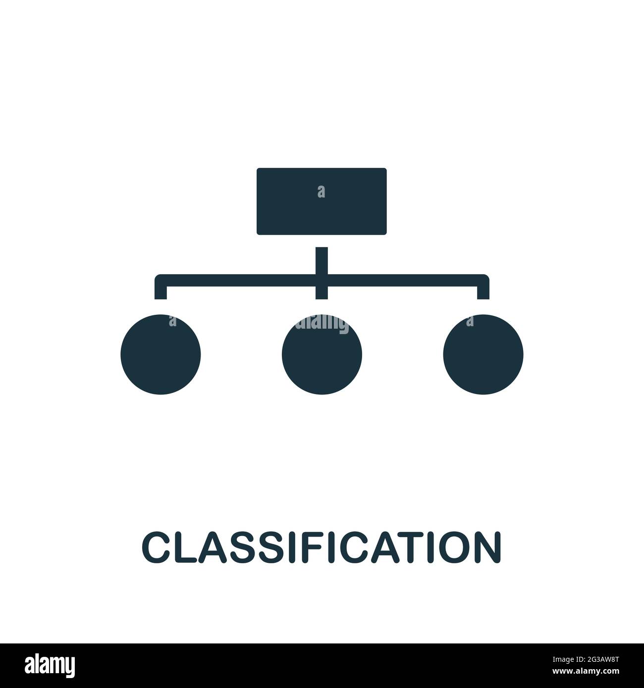Classification icon. Simple creative element. Filled monochrome