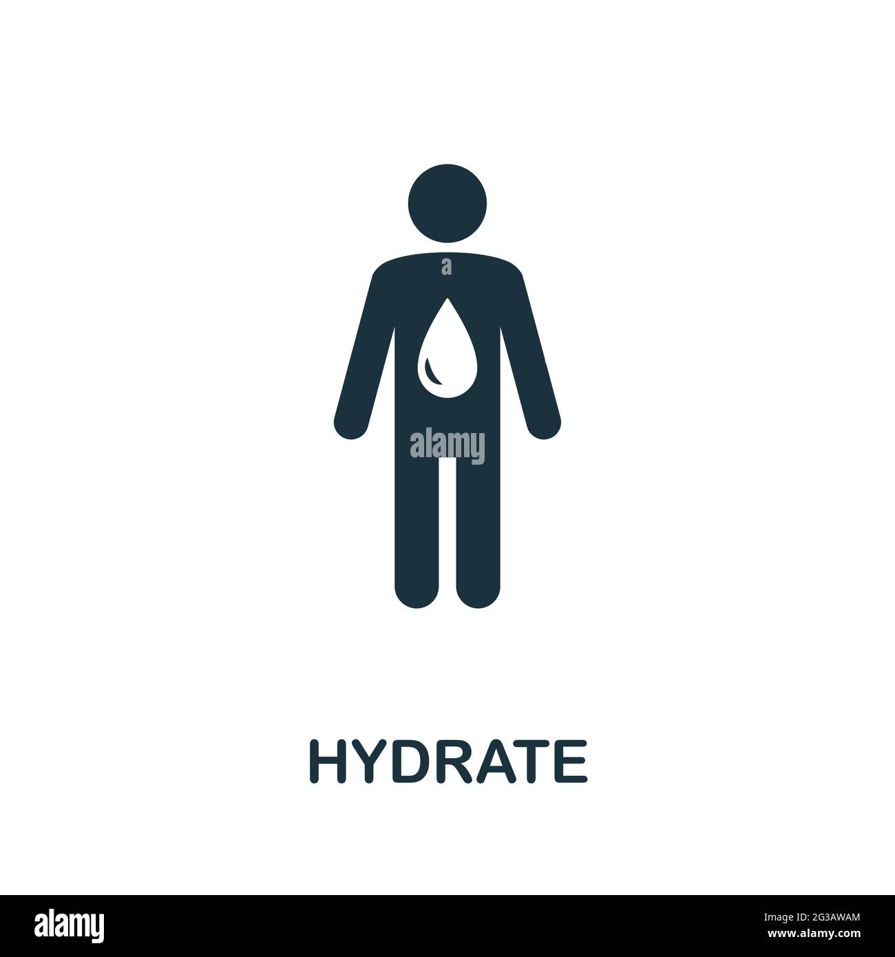 Hydrate icon. Simple creative element. Filled monochrome Hydrate icon for templates, infographics and banners Stock Vector