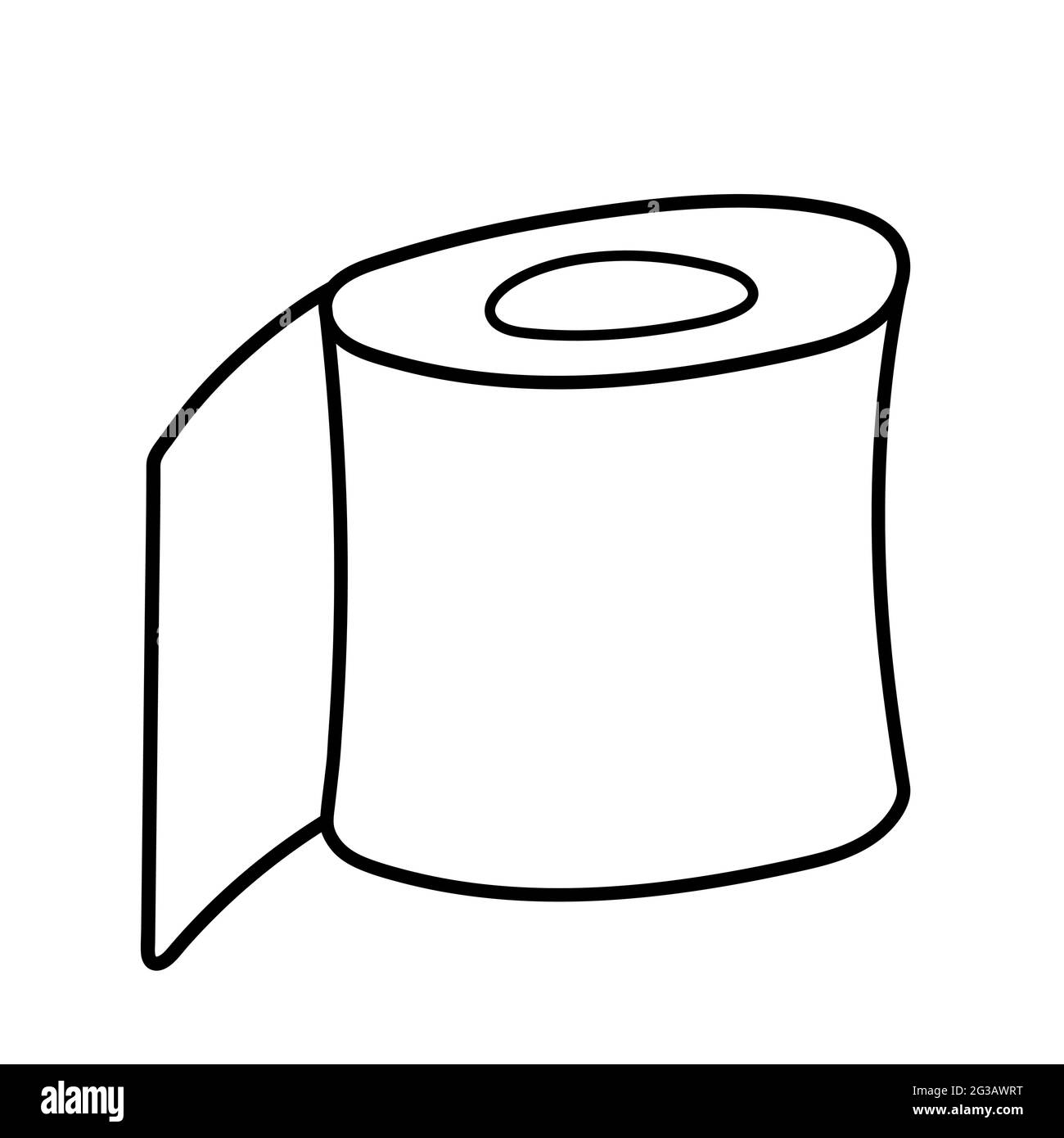 A roll of toilet paper on a white background. Vector illustration in