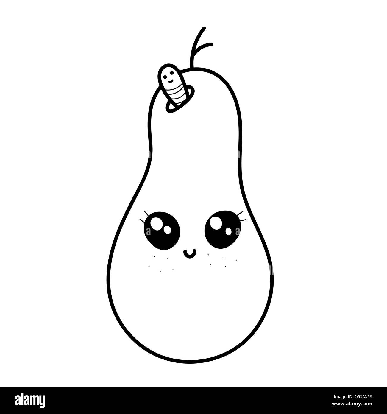 pear with a face. vector illustration in doodle style Stock Vector ...