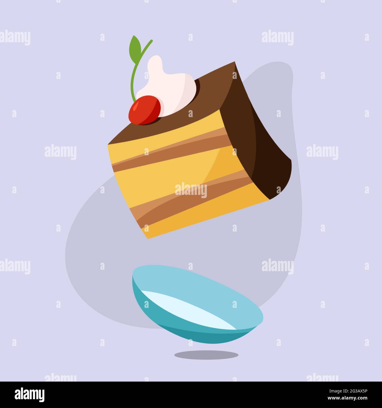 a piece of cake. Vector illustration Stock Vector