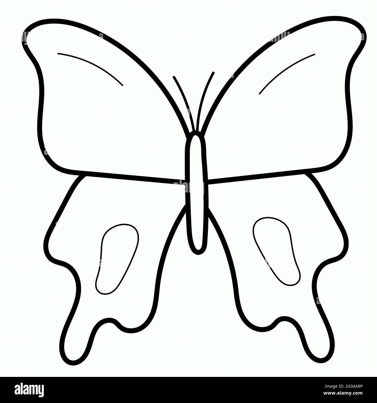 Butterfly continuous line drawing elements set isolated on white background. Vector illustration. Stock Vector