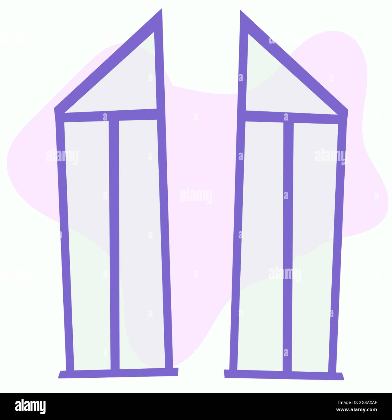 Panoramic windows for the barnhouse. Vector illustration Stock Vector