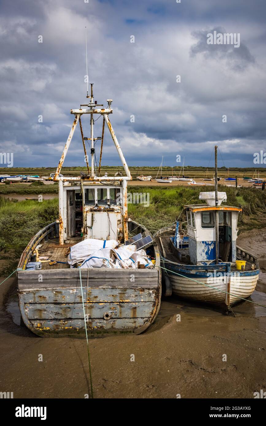 Old boats at Brancaster Staithe, Norfolk, England Stock Photo - Alamy