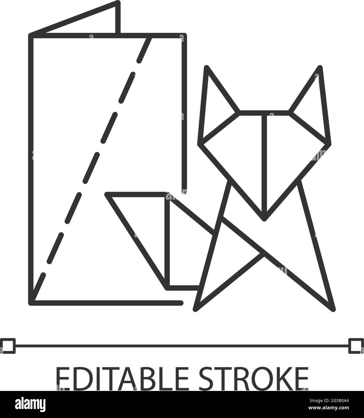 Origami linear icon Stock Vector