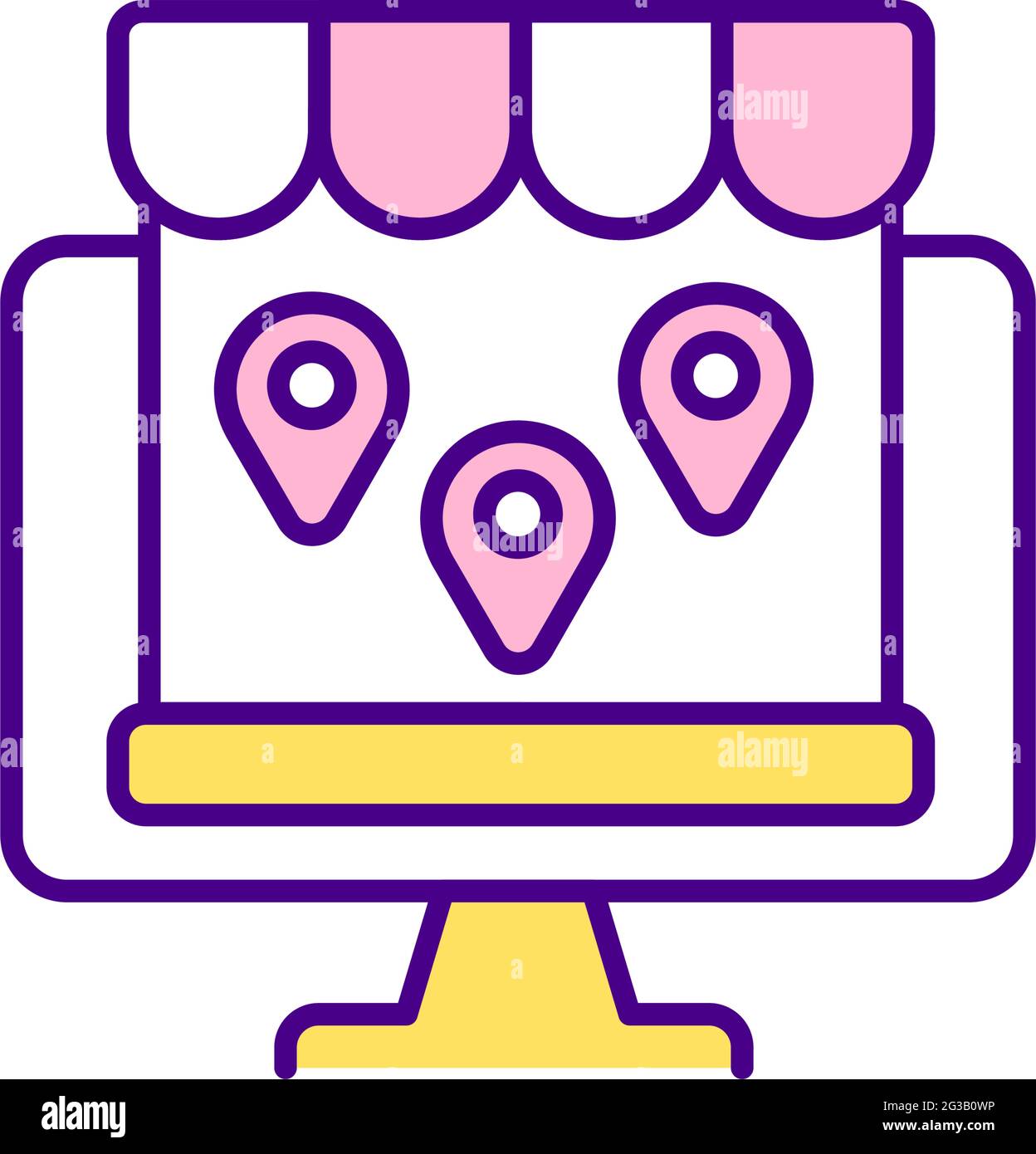 Multichannel electronic commerce RGB color icon Stock Vector
