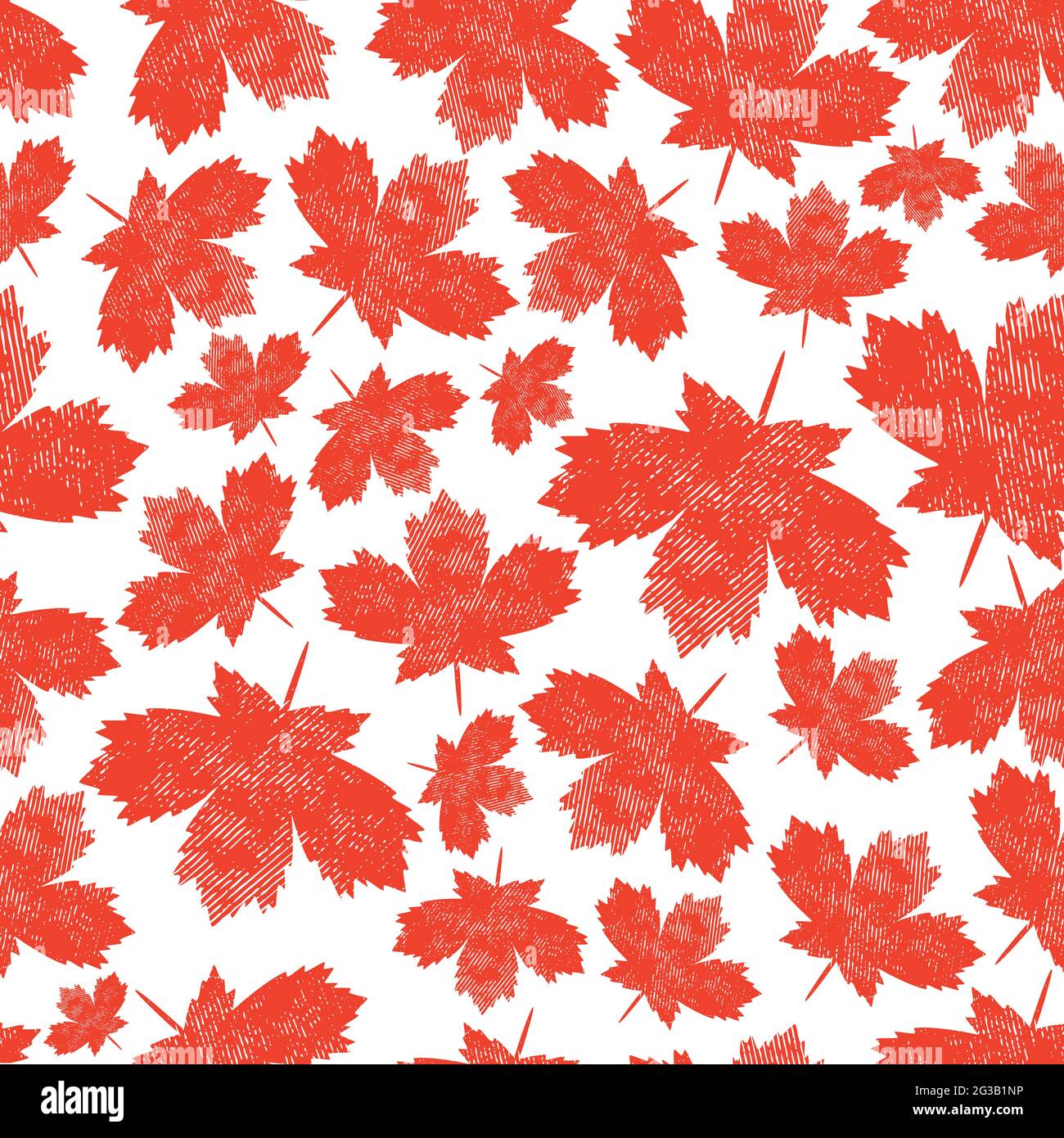 Abstract seamless pattern with Maple Leaf. Stock Vector
