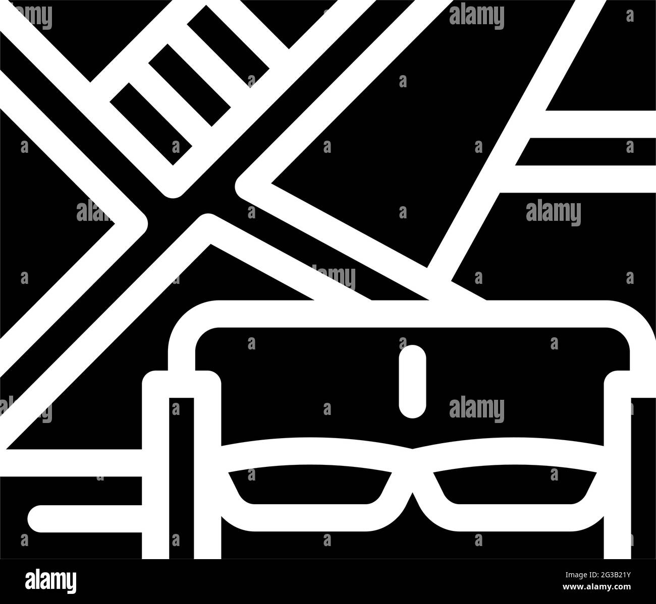 wall with slanting shelves glyph icon vector illustration Stock Vector ...
