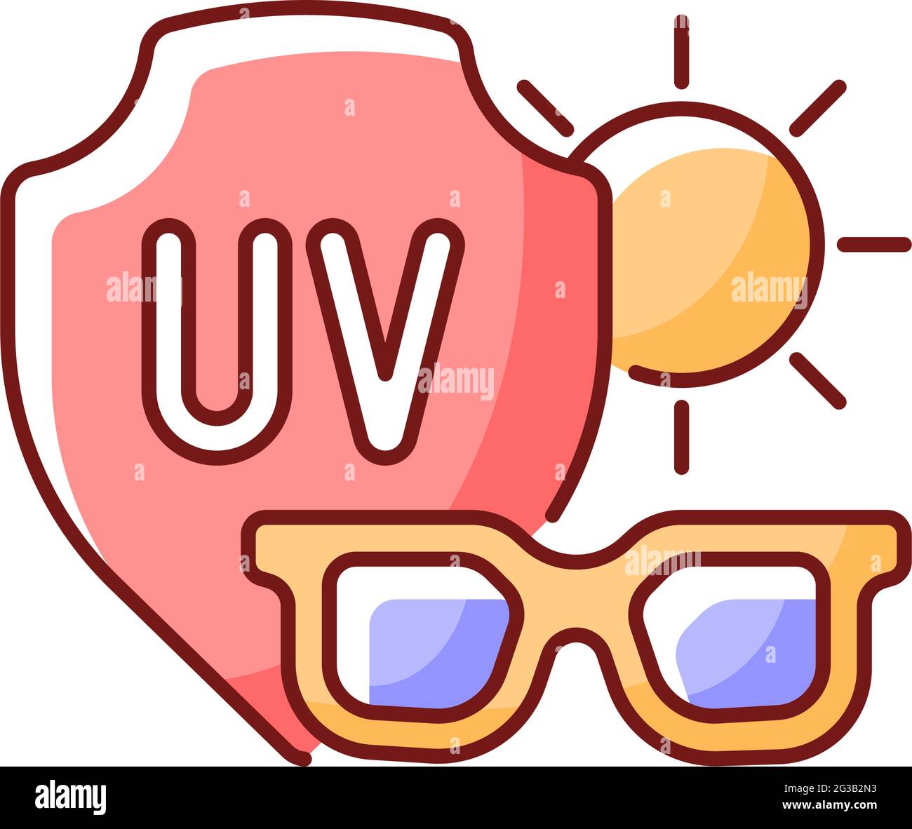 Sunglasses RGB color icon Stock Vector