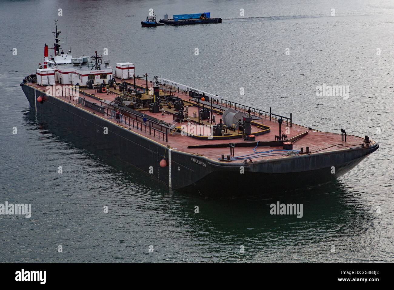 ITB Resoluton, Canadian registered fuel barge based in Vancouver BC Canada Stock Photo