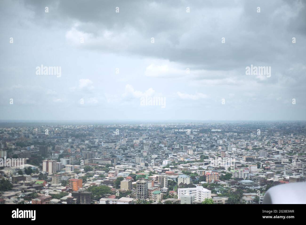 Aerial of the harbour city of Douala Stock Photo