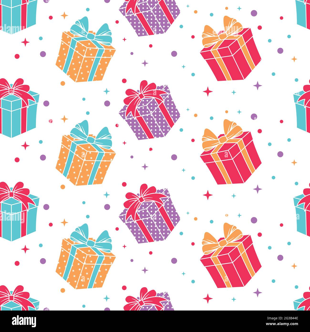 Seamless pattern of gift boxes Stock Vector