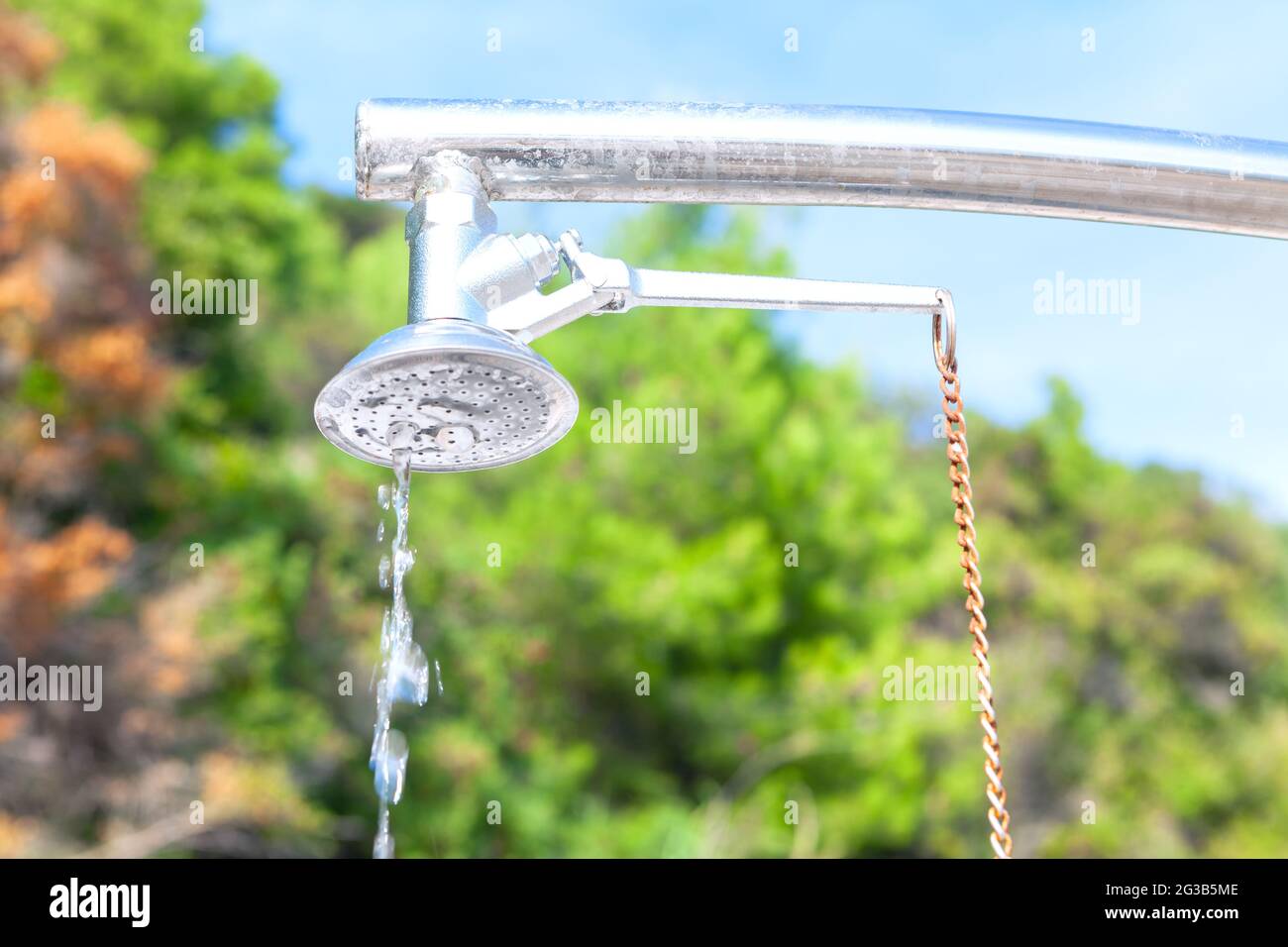 Shower on the beach . Coastal bath on the tropical beach Stock Photo