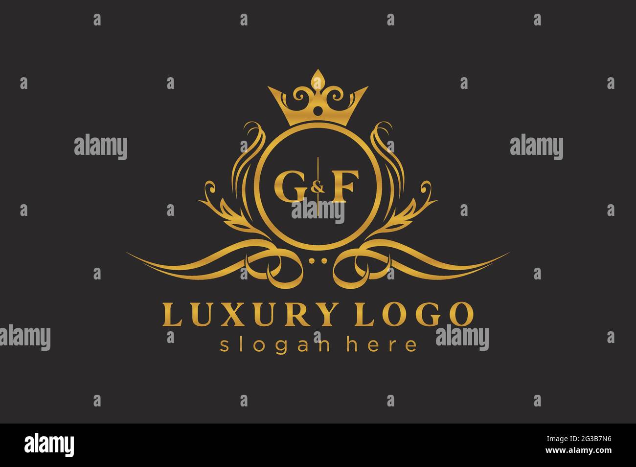Gf Letter Royal Luxury Logo Template In Vector Art For Restaurant Royalty Boutique Cafe Hotel Heraldic Jewelry Fashion And Other Vector Illustr Stock Vector Image Art Alamy