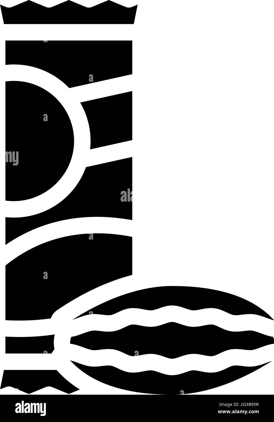 gnocchetti sardi pasta glyph icon vector illustration Stock Vector