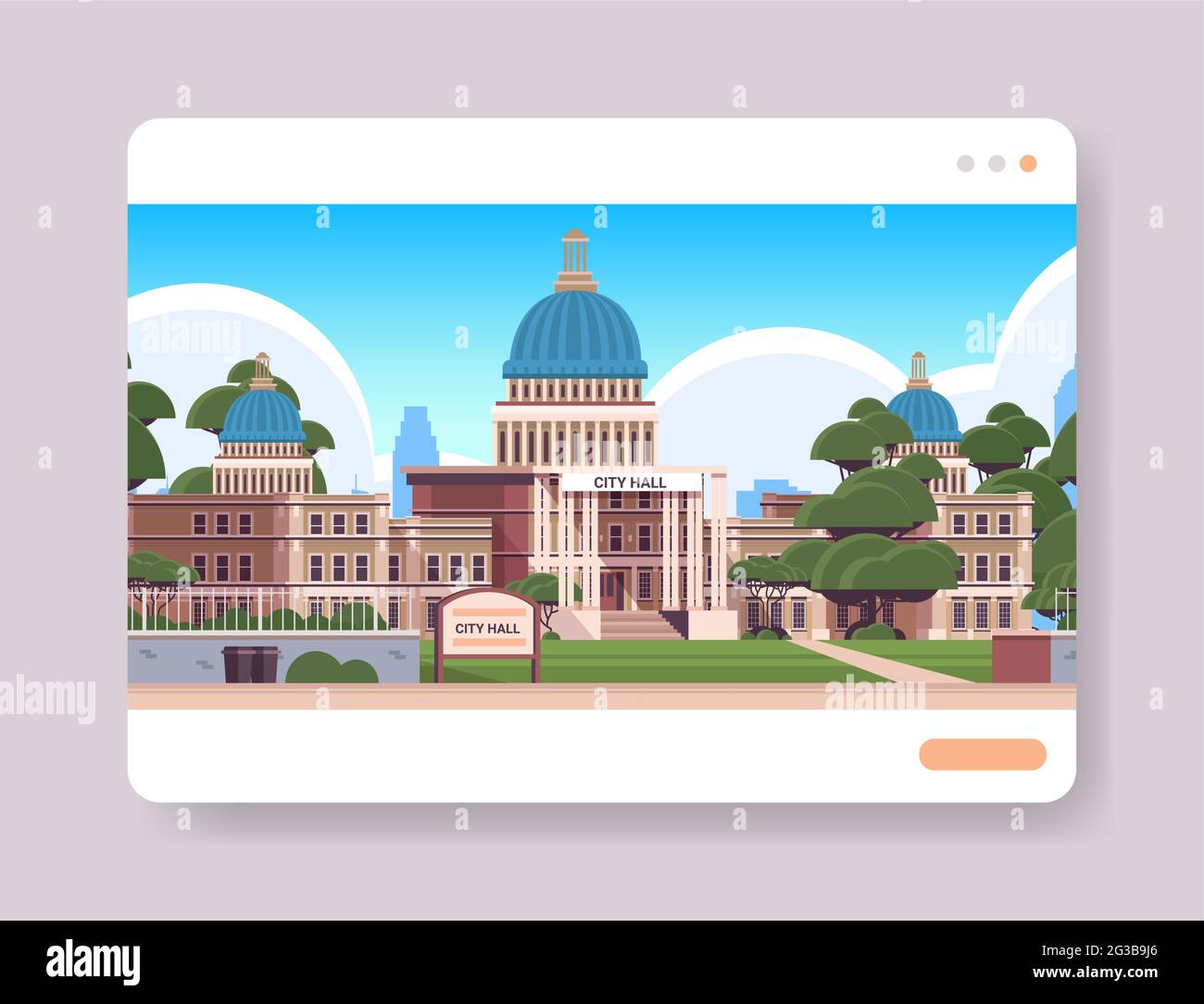 city hall building in web browser window urban architecture mayor house