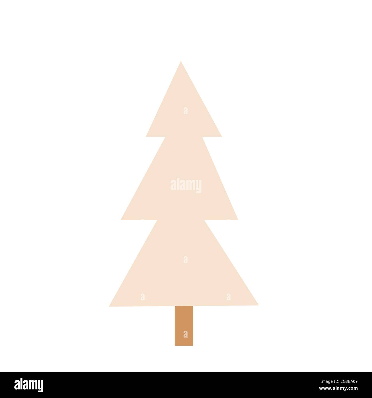 christmas tree. Hand drawing fir tree, Christmas ornaments. Holiday poster with Christmas symbols. Stock Vector