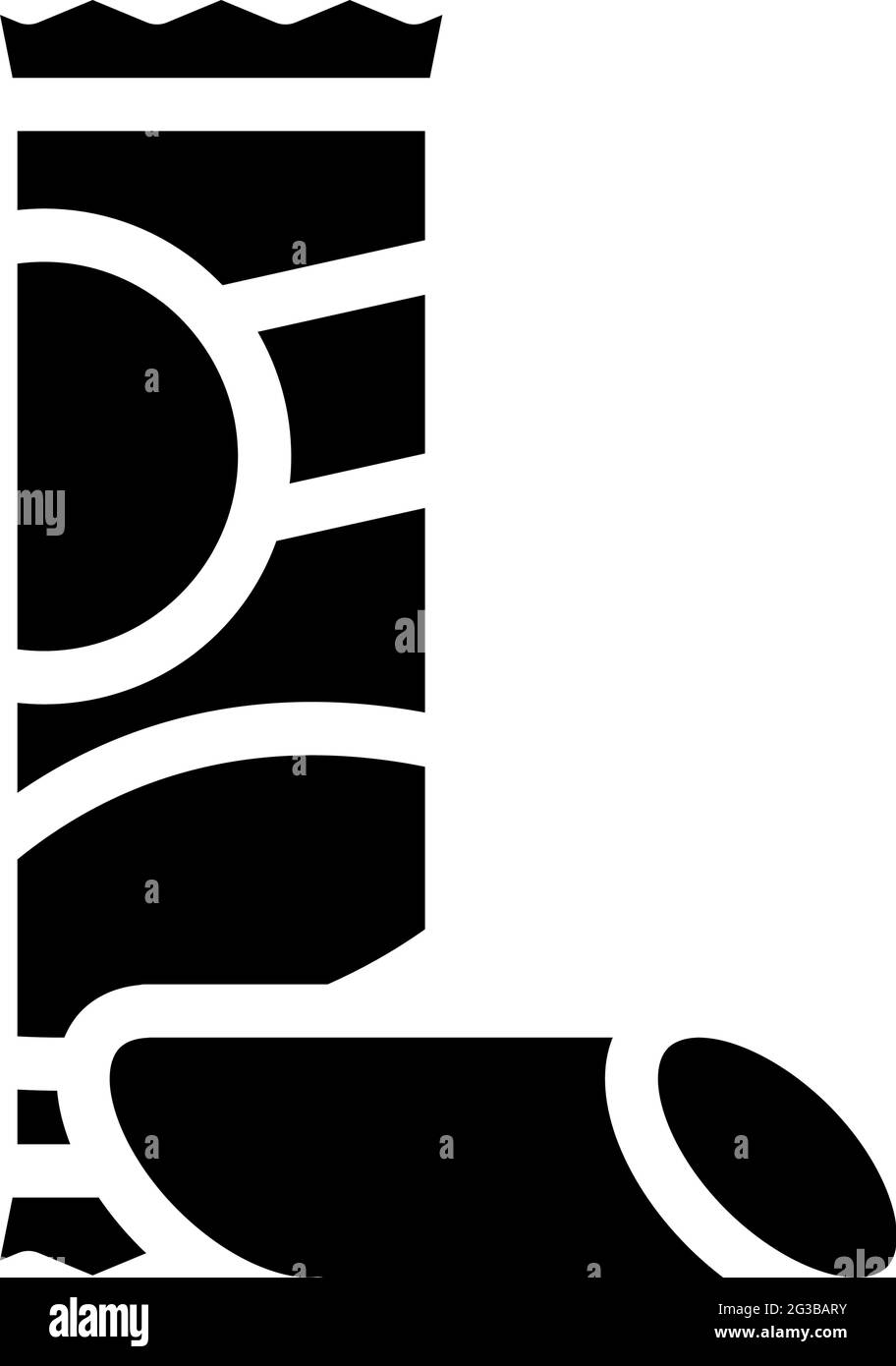 rigatoni pasta glyph icon vector illustration Stock Vector