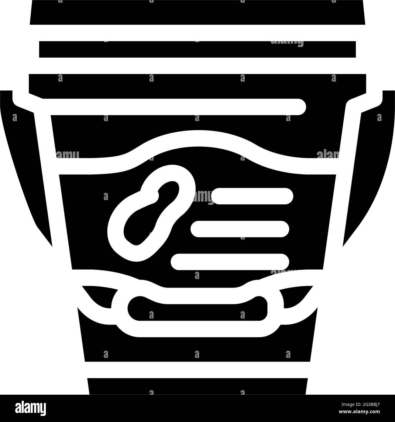 bucket with peanut butter glyph icon vector illustration Stock Vector
