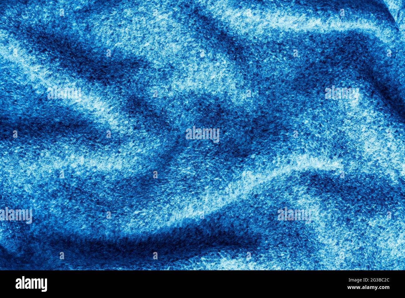 Crumpled Background Of Blue Soft Fleece Fabric Texture Stock Photo - Alamy