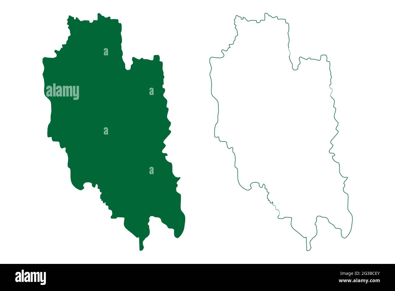 Lunglei district (Mizoram State, Republic of India) map vector ...