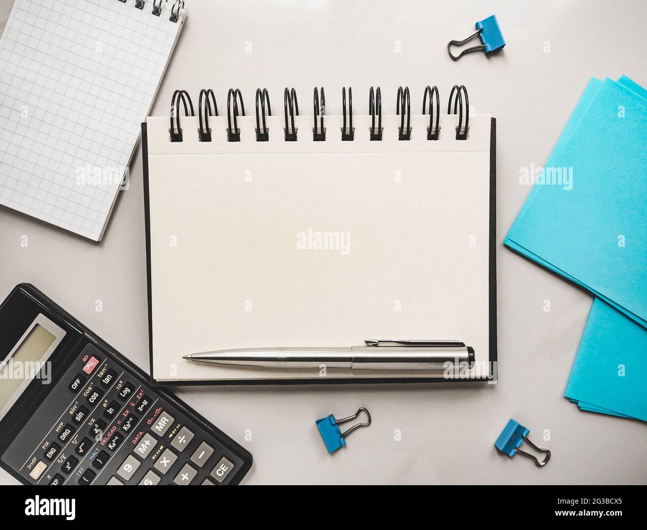 Blank notepad page for your congratulatory message. Closeup, view from ...