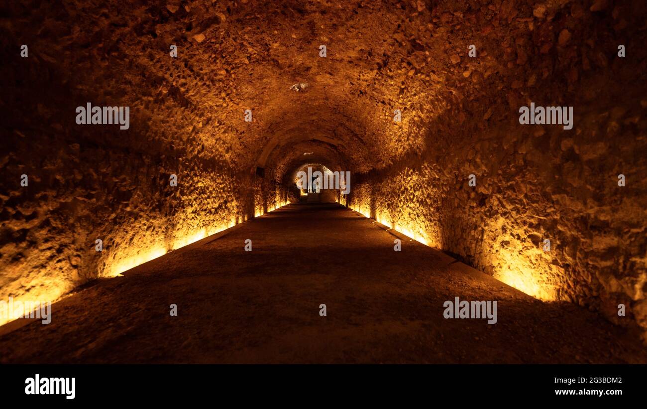 Monumental complex of Tarragona, world heritage by UNESCO. Galleries of the Roman circus (Catalonia, Spain) ESP: Conjunto monumental de Tarragona Stock Photo