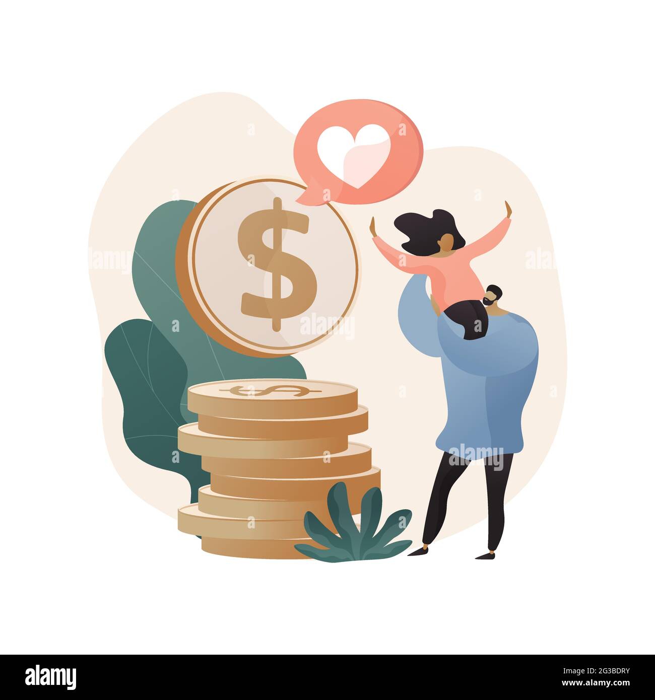 Child benefit abstract concept vector illustration. Stock Vector