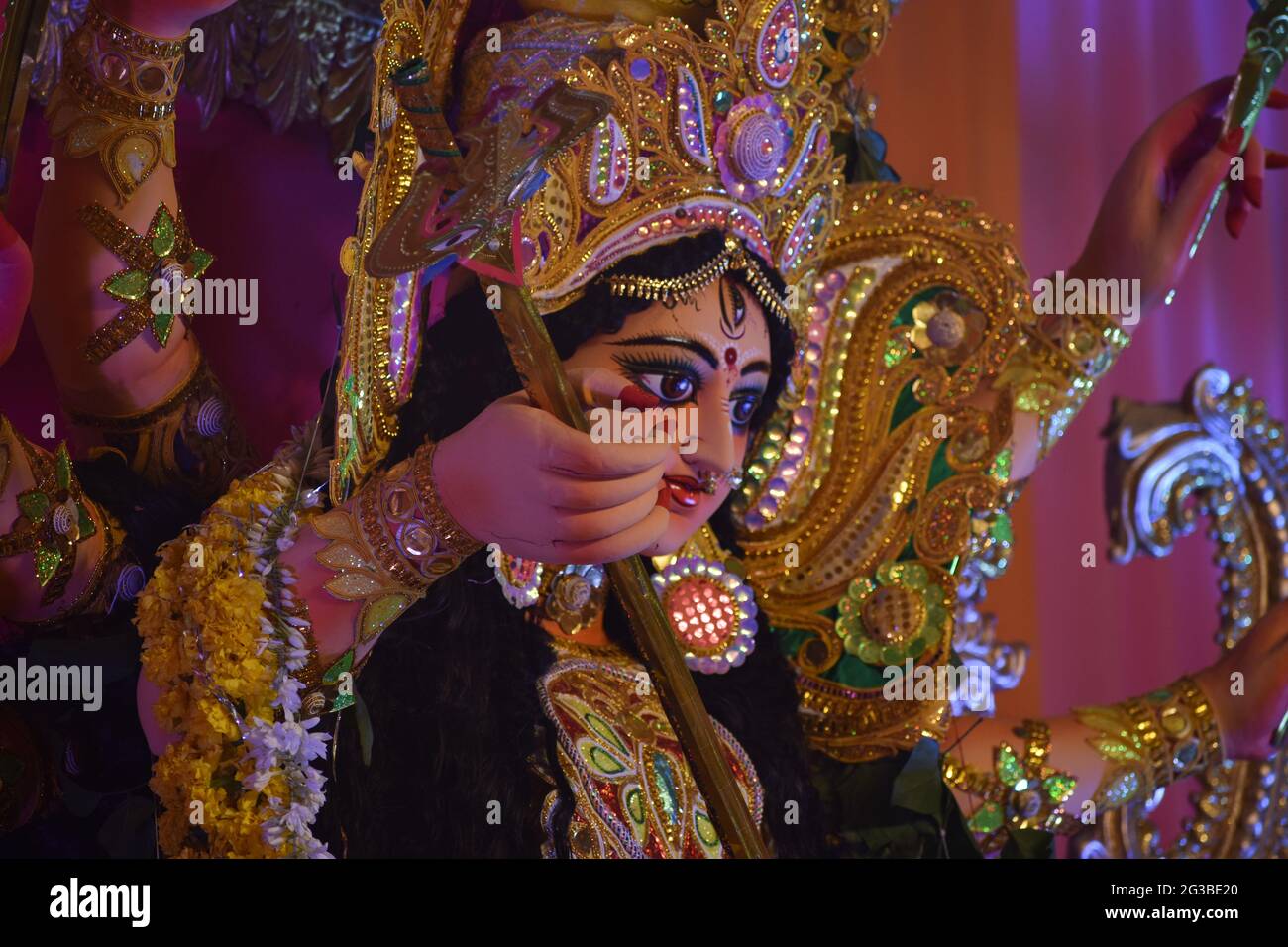 Bengali Durga Pooja At Navratri Festival Stock Photo Alamy