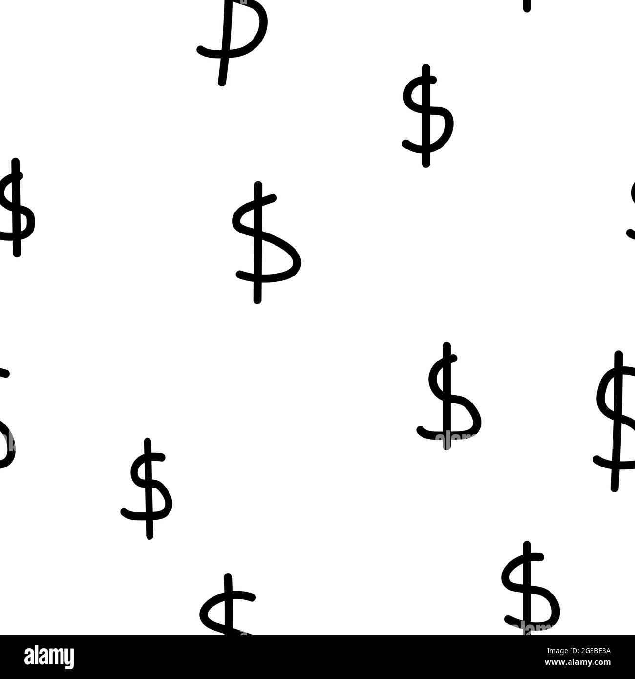 Black and white seamless pattern with dollar symbol. Vector background,  wallpaper in cute handmade style on the theme of money, business and  finance Stock Vector Image & Art - Alamy