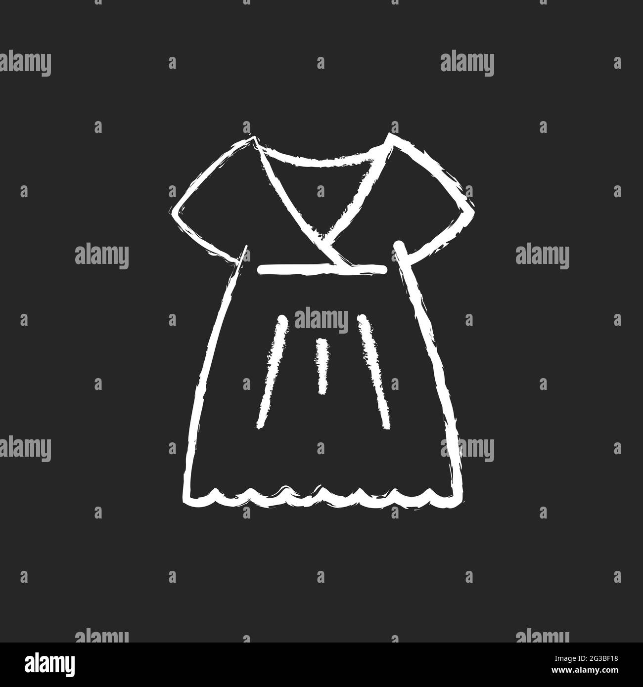 Nightgown chalk white icon on dark background Stock Vector