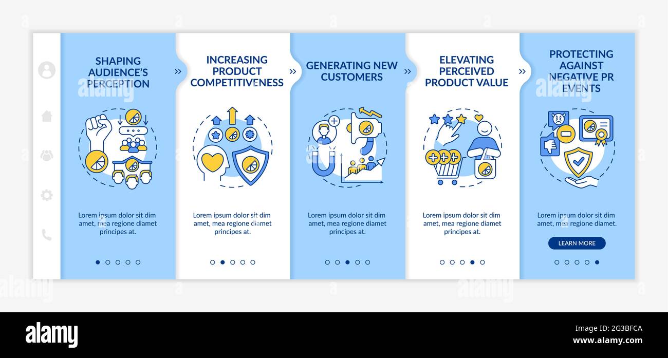 Strong brand identity advantages onboarding vector template Stock Vector