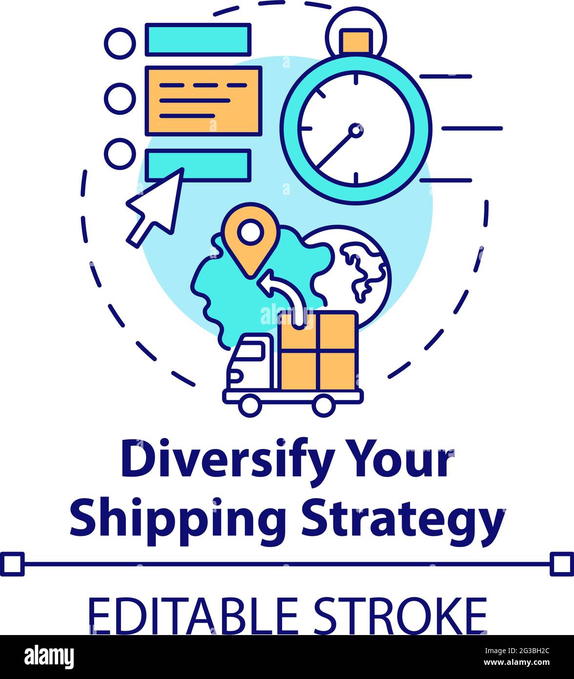 Diversify shipping strategy concept icon Stock Vector