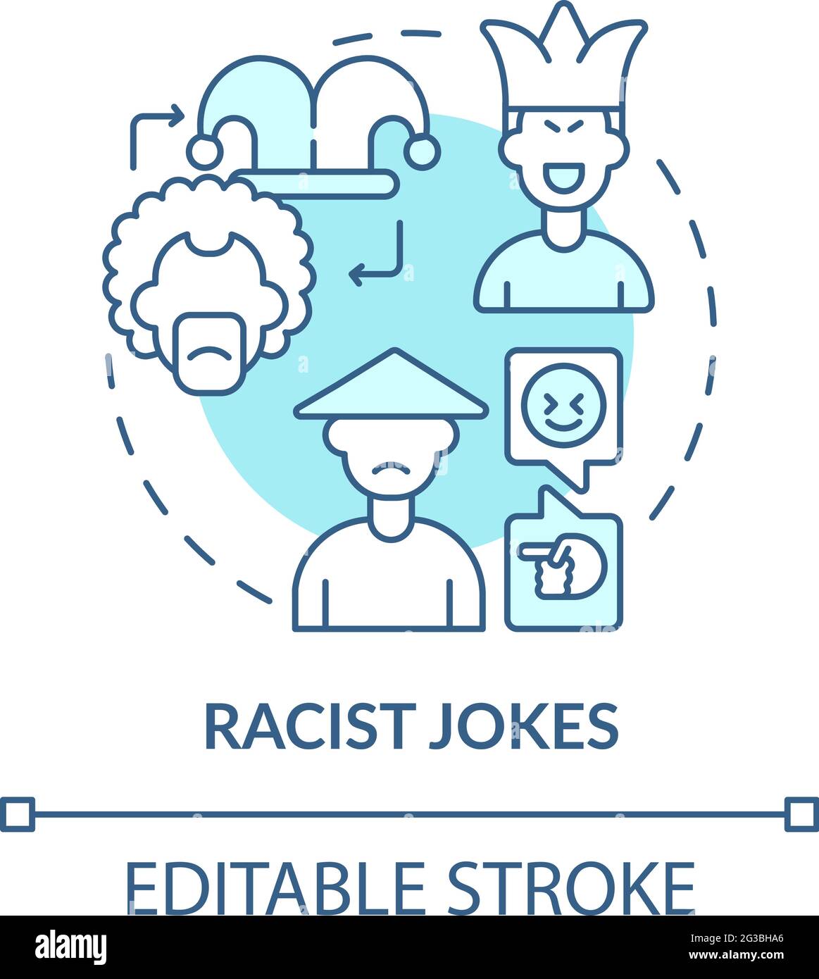 Racist jokes concept icon Stock Vector