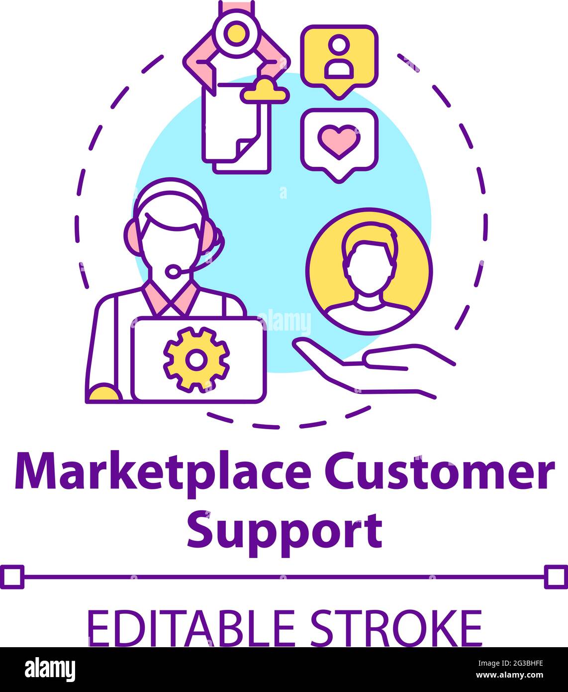 Marketplace customer support concept icon Stock Vector Image & Art Alamy