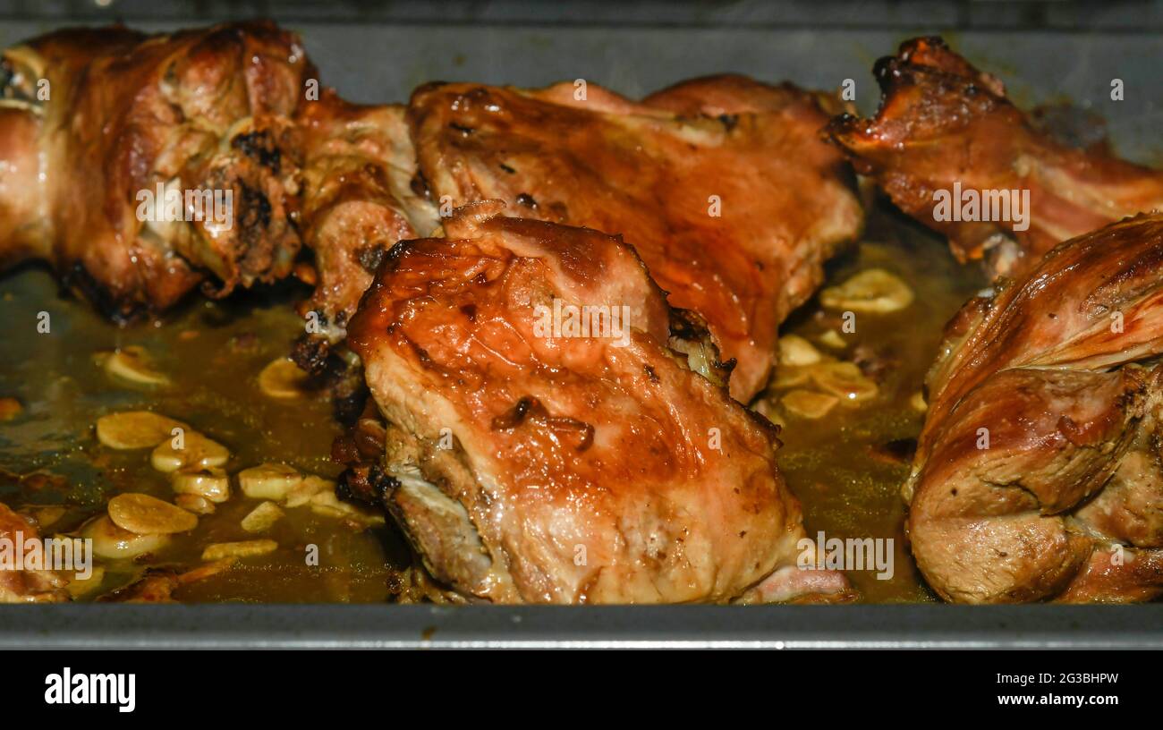 Oven roasted lamb Stock Photo - Alamy